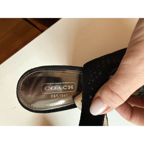 Coach Chasity Black Platform Heel Perforated Mesh Size Women's 6 NEW [jb] - Picture 9 of 15